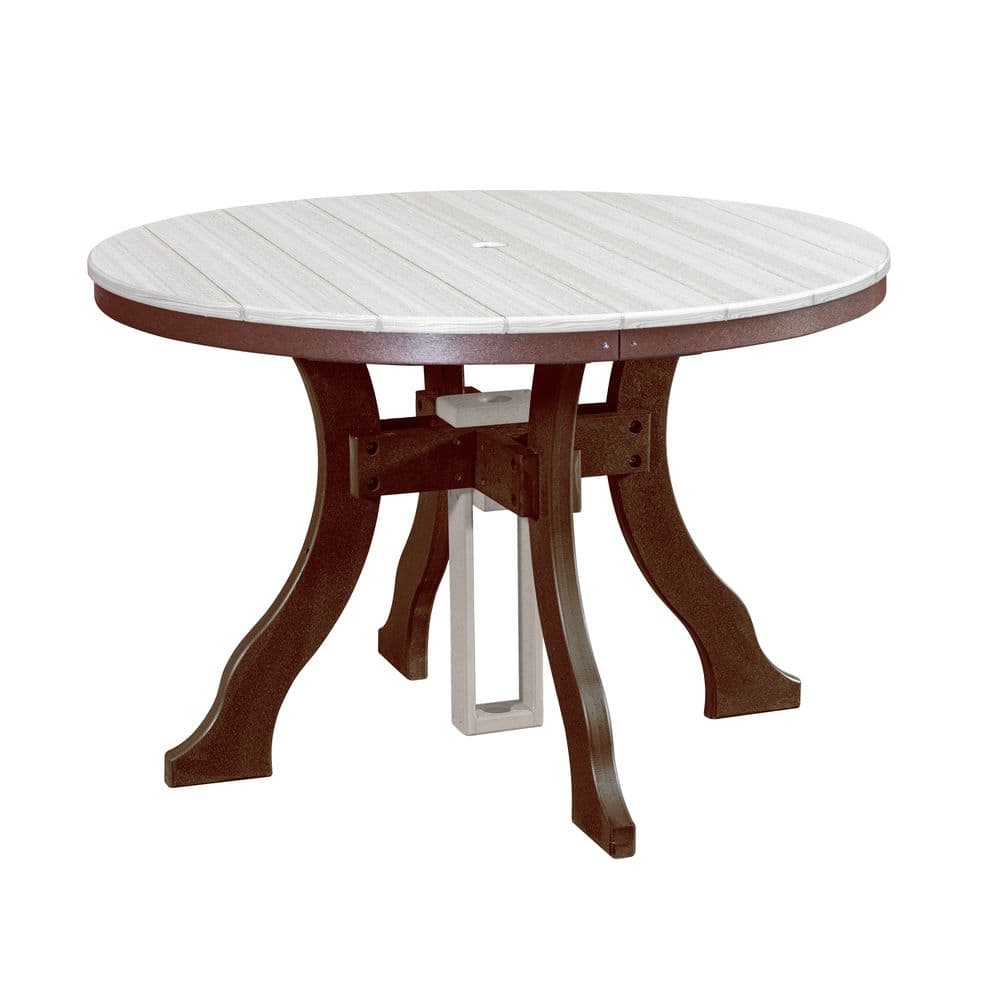 Adirondack Series Tudor Brown Round HDPE Outdoor Dining Table price history on PriceWatchPro