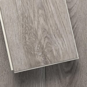 DecoCore Soft Gray 22 MIL x 5.1 in. W x 25 in. L Click Lock Waterproof Luxury Vinyl Plank Flooring (14.5 sqft/case)