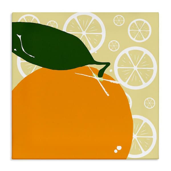 Stupell Industries Bright Orange Fruit by Daniela Santiago Unframed Food Graphic Art Print 24 in. x 24 in.