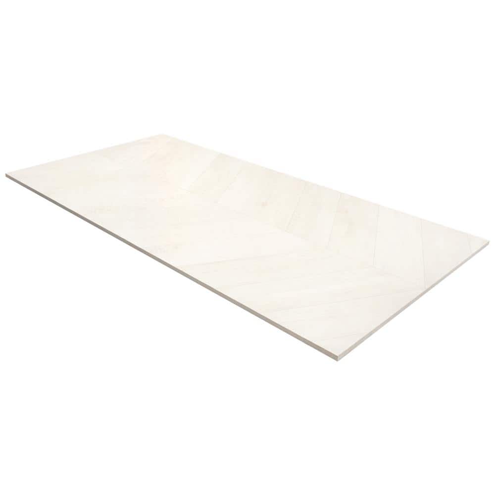 Montgomery Chevron White Matte Porcelain Large Format Tile