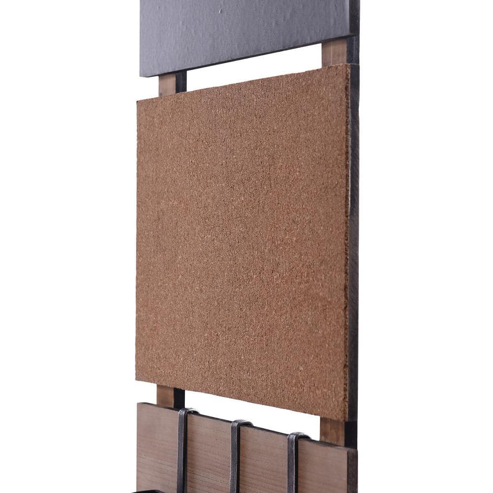 Natural and Black Multi-Functional Chalkboard and Corkboard with Storage