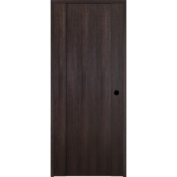 Belldinni Vona 01 18 in. x 80 in. Left-Handed Solid Core Veralinga Oak Textured Wood Single Prehung Interior Door