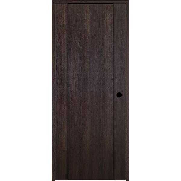 Belldinni Vona 01 30 in. x 80 in. Left-Handed Solid Core Veralinga Oak Textured Wood Single Prehung Interior Door