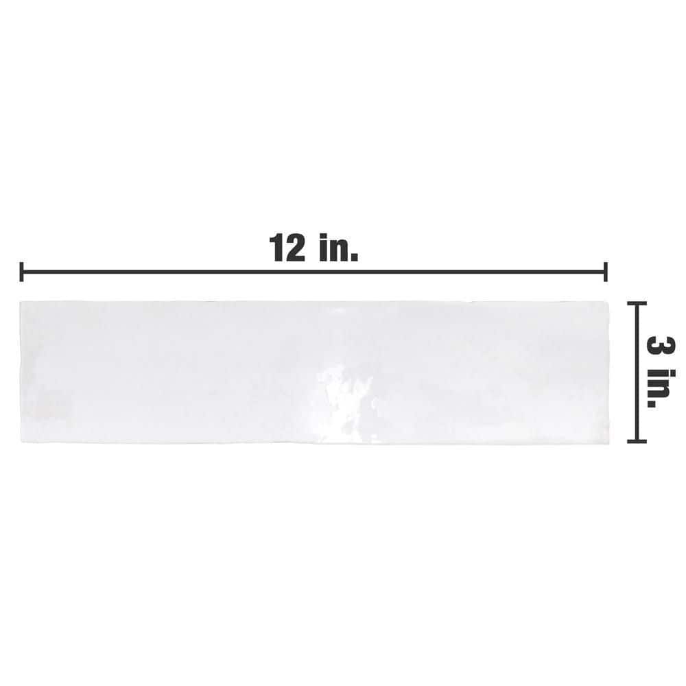 Biarritz White 3" x 12" Ceramic Wall Tile