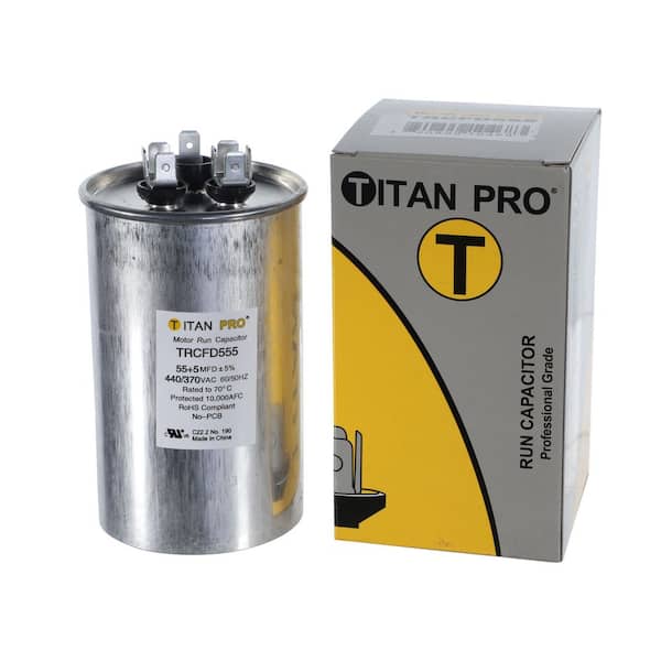 Packard TITAN PRO 55 Plus 5 MFD 440/370V Dual Voltage Round Run