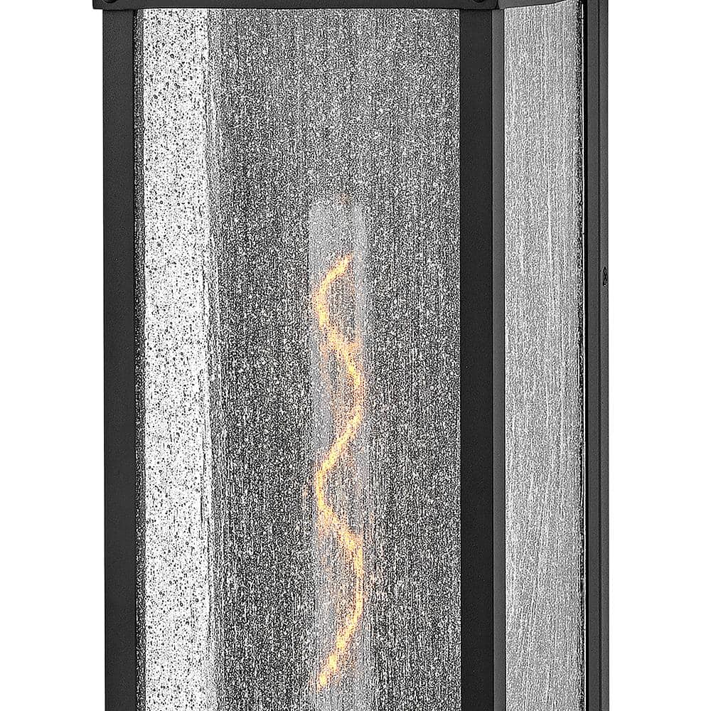 Museum Black Dimmable LED Wall Lantern with Seedy Glass