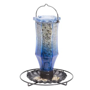 Blue Starburst Decorative Glass Hanging Bird Feeder - 0.56 lb. Capacity