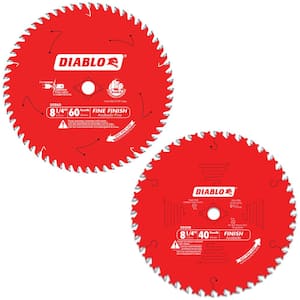 8-1/4 in. x 40-Tooth and 8-1/4 in. x 60-Tooth Fine Circular Saw Blades (2-Blades)