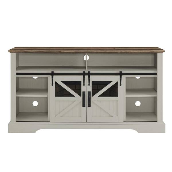 Gilati 60 in. Freestanding Electric Fireplace in Jasmine White with