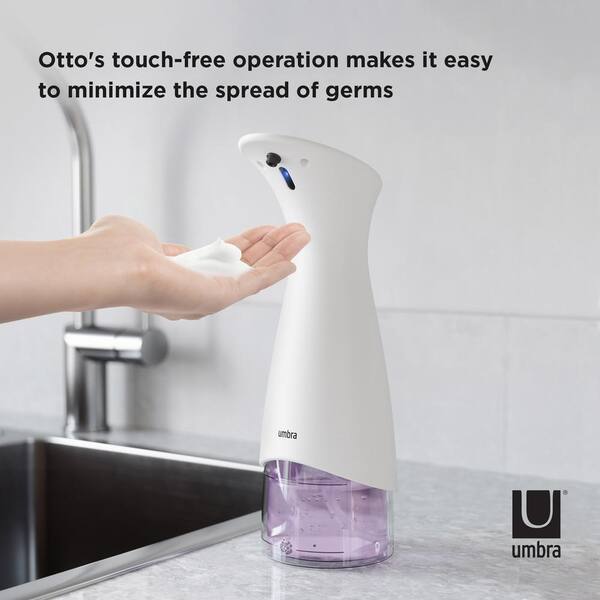 Umbra Otto 9 5 Oz Foaming Soap Dispenser In White 660 The Home Depot