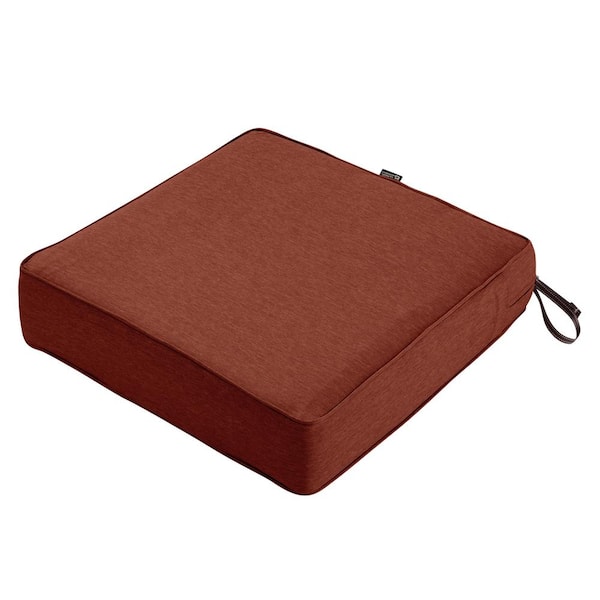 Classic Accessories Montlake Heather Henna Red 25 in. W x 25 in. D x 5 in. T Outdoor Lounge Chair Cushion