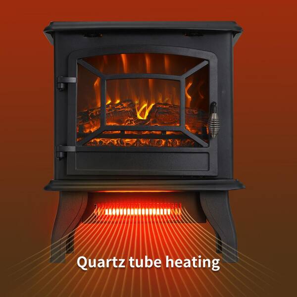 Clihome 17 in. 1400-Watt Freestanding Portable Electric Fireplace Stove  Heater with 3D Flame Effect in Black CL-SEF5836 - The Home Depot
