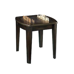 Diletta Game Walnut End Table with Chessboard