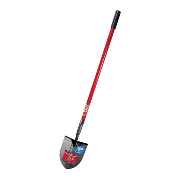 Bully Tools 12-Gauge Round Point Shovel with Fiberglass Long Handle