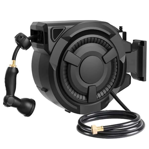 Retractable 1/2 in. dia x 100 ft. Garden Water Hose Reel with 180° Swivel Bracket
