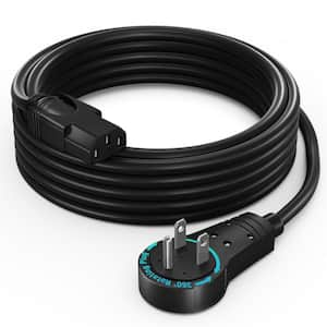 8 ft. 16/3 Monitor Cord with 360 Rotating Plug, 13Amps, Black