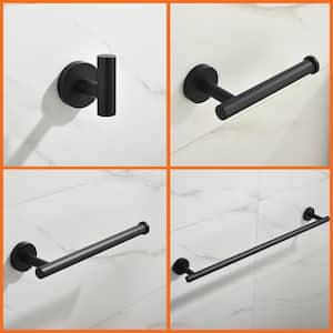 5-Piece Bath Hardware Set Mounting Hardware Included in Matte Black