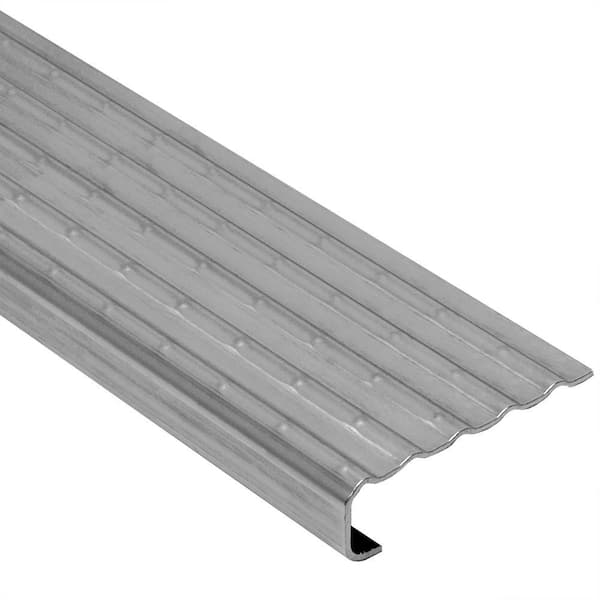 Schluter Trep-EK Stainless Steel 1/8 in. x 4 ft. 11 in. Metal Stair ...