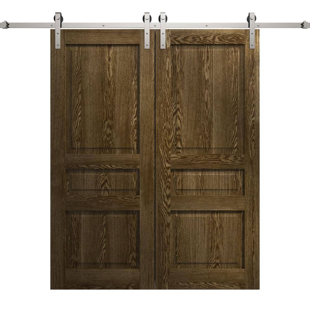Assemble Required 36 in. x 84 in. Marble Oak Solid Wood Double Barn Door Slab With Hardware price history on PriceWatchPro