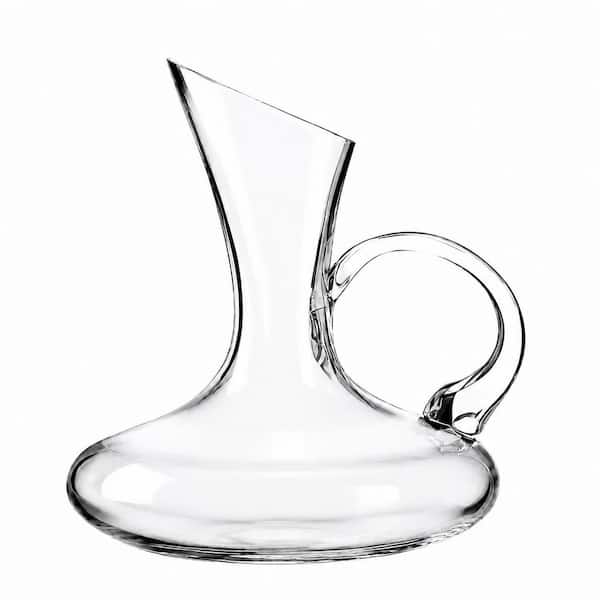 Large 25  oz. Lead-Free Crystal Glass Wine Decanter with Handle for Wine Lovers