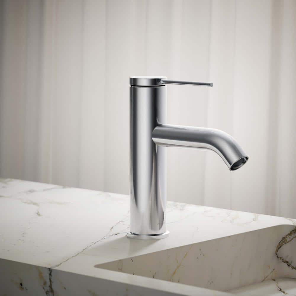 Polished Chrome Single-Handle Bathroom Sink Faucet