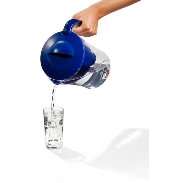 Six 8 oz. Glasses Mist Water Filter Pitcher in Dark Blue, BPA Free Six 8 oz. Glasses Mist Water Filter Pitcher in Dark Blue, BPA Free