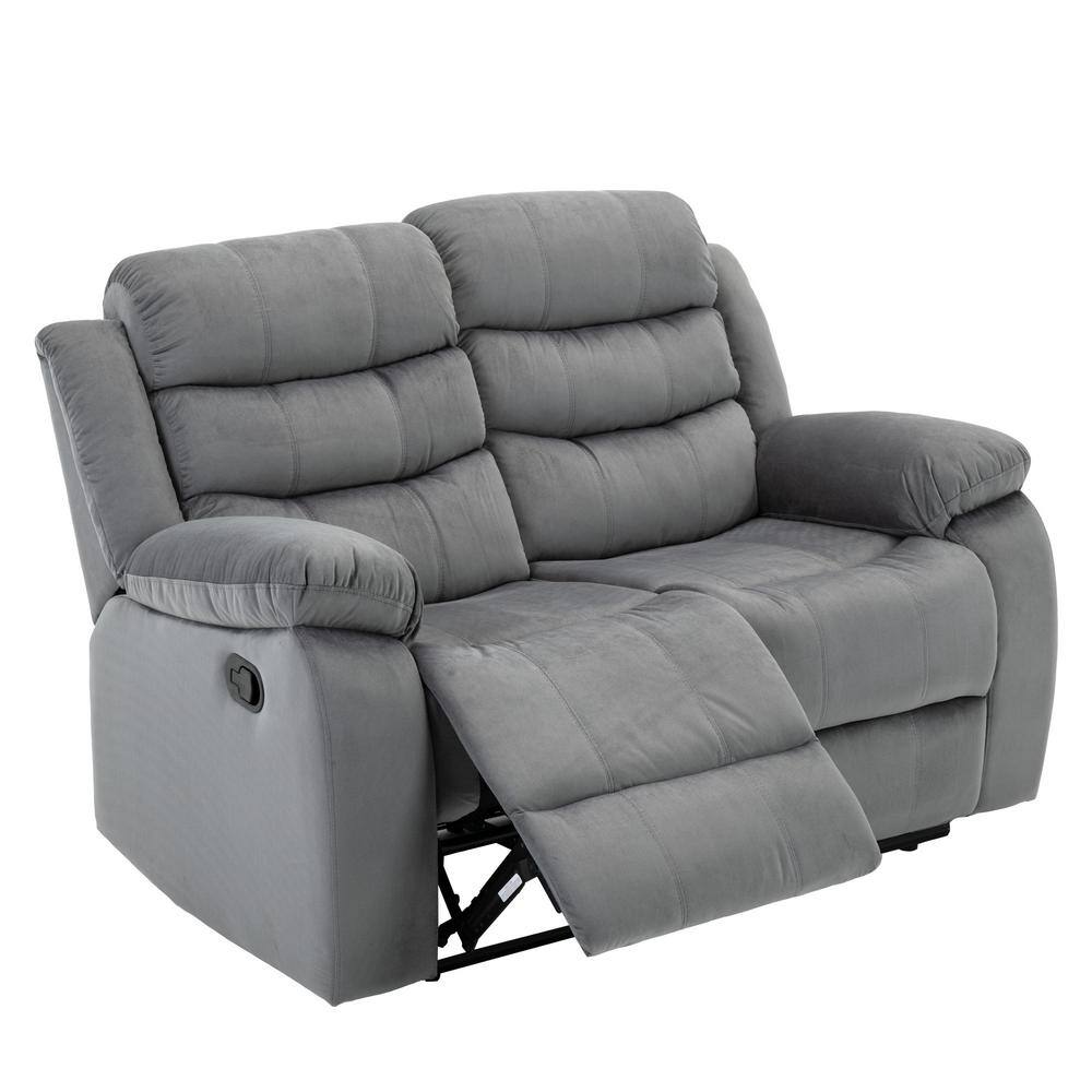 Pinksvdas Loveseats 36.2 in Wide Gray Striped 2Seats Straight loveseat