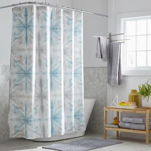 Cstudio Home Tie-Dye Organic Cotton Percale 72 in. Graphic Shower Curtain