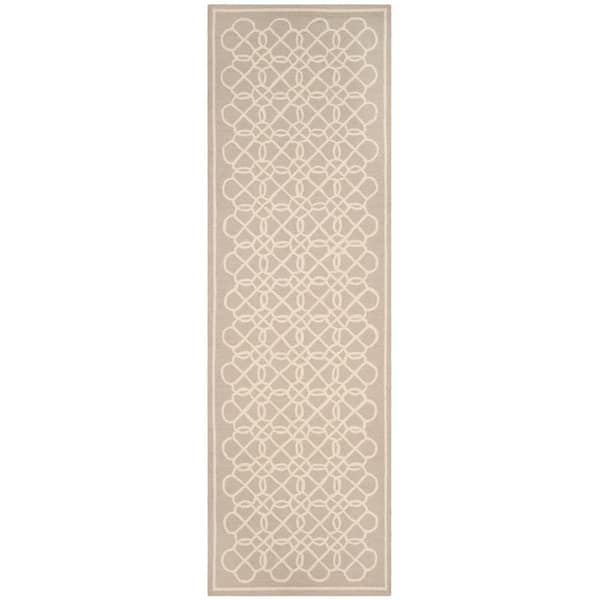 Chelsea 3 ft. x 8 ft. Tan/Ivory Transitional Interlocking Trellis Runner Rug