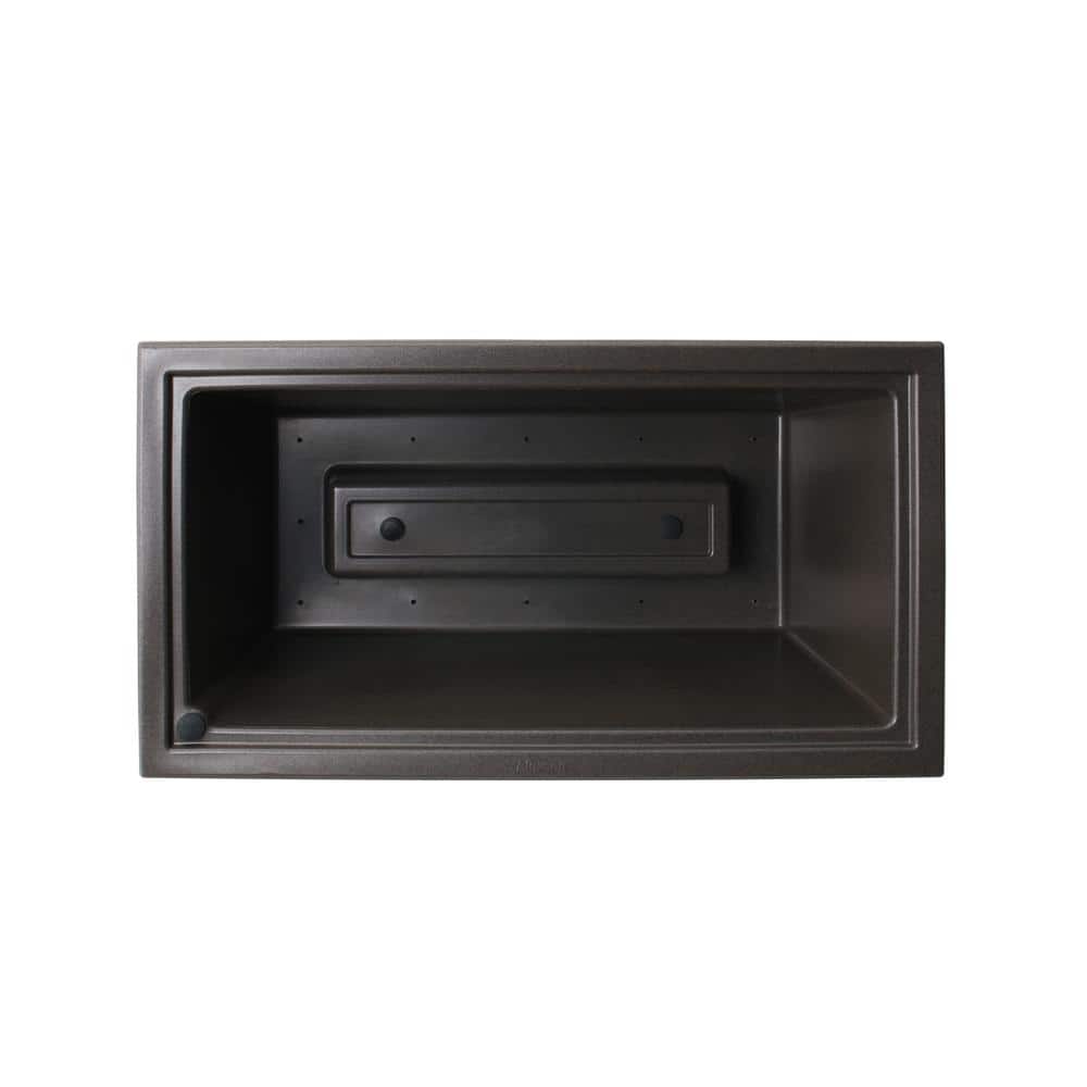 Large Brownstone Rectangular Self-Watering Outdoor Planter