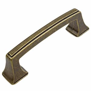 A SET OF 4 ANTIQUE PRESSED AGED BRASS DRAWER HANDLE FILING INDUSTRIAL 3" CB22 