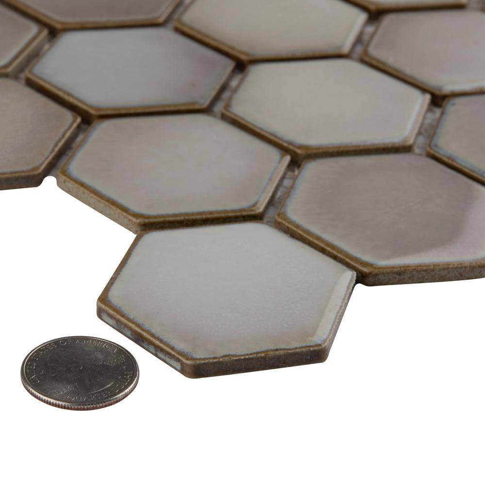 Dove Gray 2" Hex Porcelain Mosaic Tile for Floor and Wall