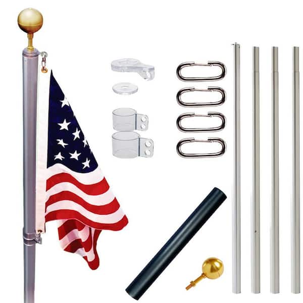 Defender 17 ft. Sectional Flagpole Kit with Swivels