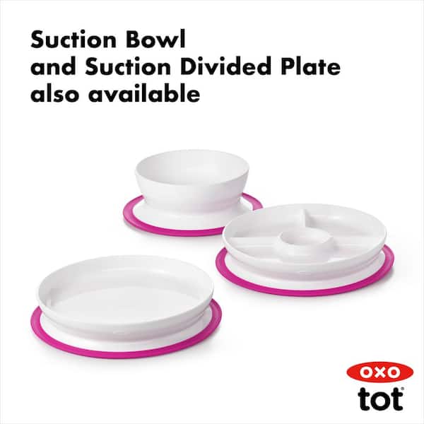 OXO TOT Pink Stick and Stay Suction Bowl 61120500 - The Home Depot