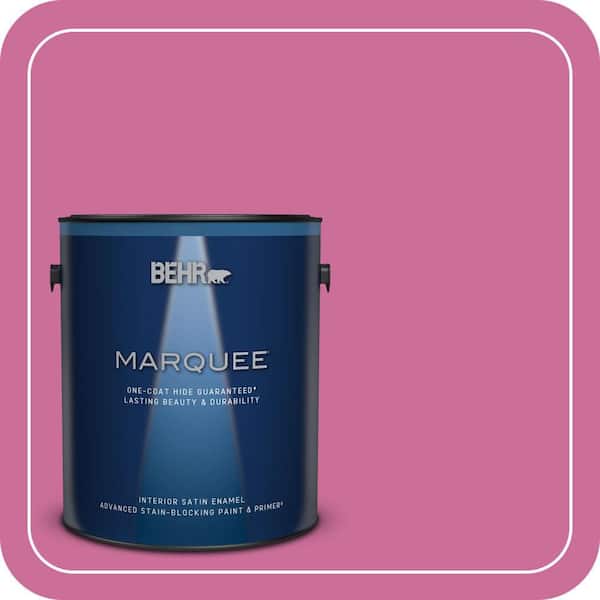 BEHR MARQUEE 1 gal. #100B-6 Fuchsia Kiss Satin Enamel Interior Paint & Primer