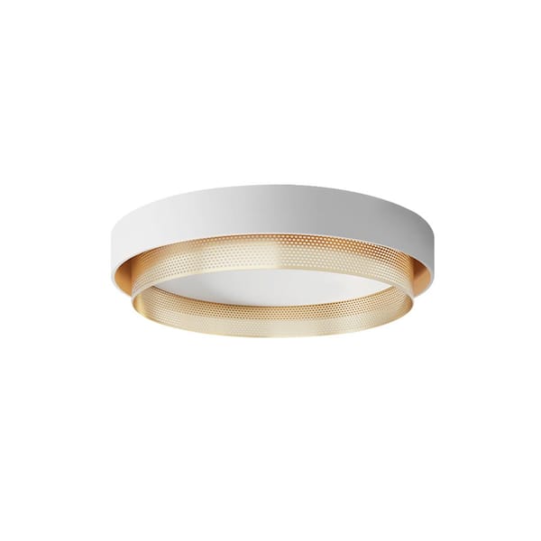 Y'INSP 19.69 In. 38 Watt Modern White Integrated LED Round Flush Mount Light with Frosted White Acrylic Shade for Living Room
