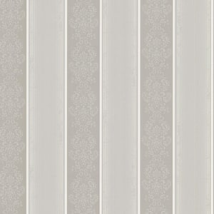 Eastport Pewter Arabelle Stripe Paper Strippable Roll Wallpaper (Covers 56.4 sq. ft.)