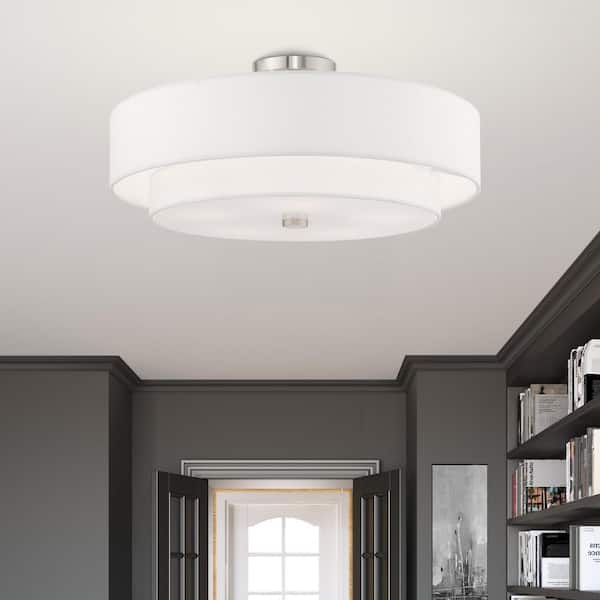 Mercury 5-Light Brushed Nickel Semi Flush Mount