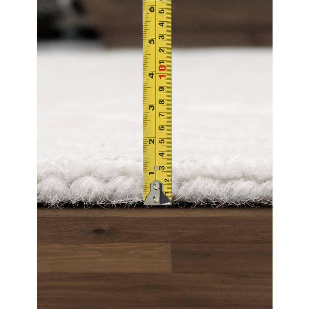 Ivory Hand-Tufted Wool and Viscose Rectangular Area Rug