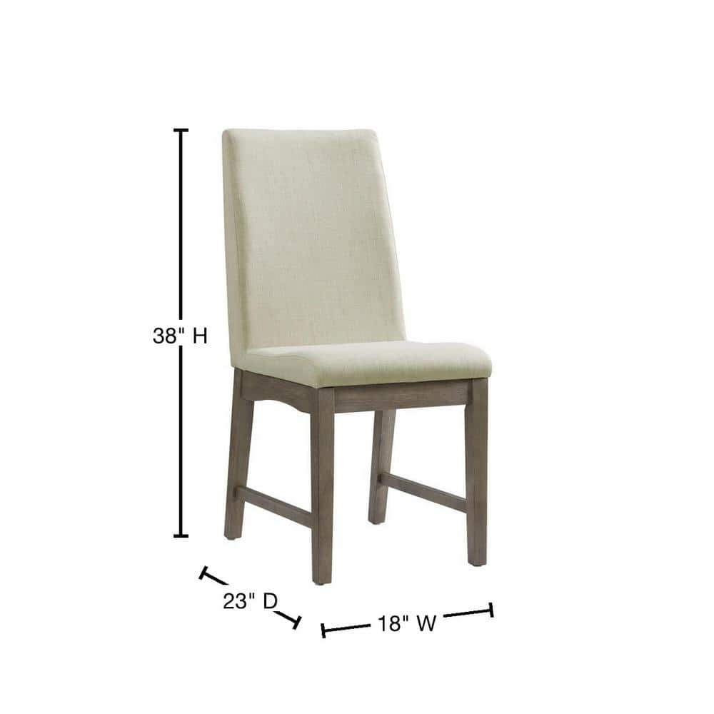 Gray Upholstered Transitional Side Chair with Wood Frame