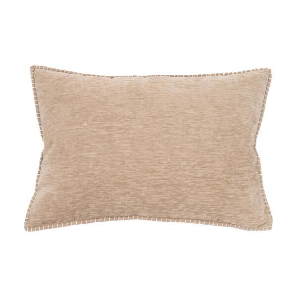 EverGrace Junoesque Chenille Reverse to Chenille Lumbar 20 in. x 14 in. Sesame