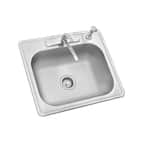 All-in-One Drop-In Stainless Steel 25 in. 4-Hole Single Bowl Kitchen Sink