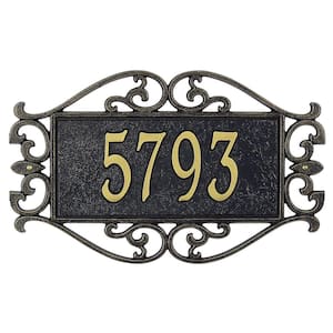 Whitehall Products Mears Fretwork Rectangular Black/Gold Standard Wall ...