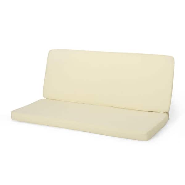 21 x 19 Replacement Outdoor Loveseat Cushion in Cream Water-Repellent Fade and Wear-Resistant Fabric, for Patio Garden