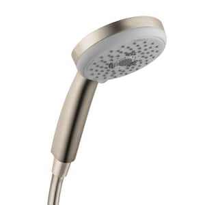 Croma E 100 3-Spray Patterns with 2.5 GPM 4 in. Wall Mount Handheld Shower Head in Brushed Nickel