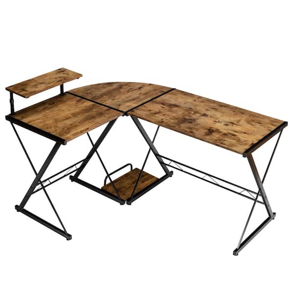 Costway 58 in. Antique Computer Gaming Desk w/ Monitor Stand and Host Tray