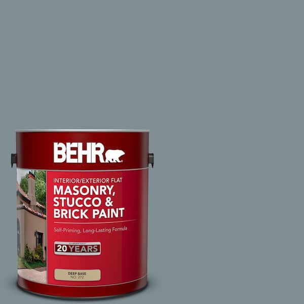 BEHR 1 gal. #740F-4 Dark Storm Cloud Flat Interior/Exterior Masonry, Stucco and Brick Paint