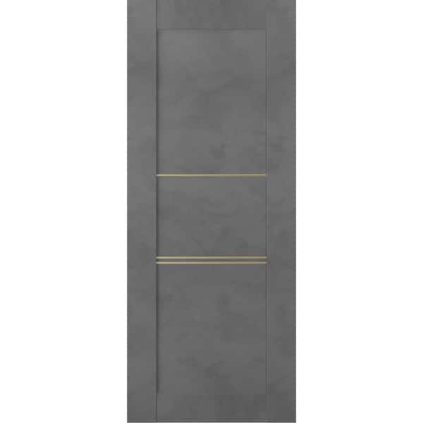 Belldinni Vona 07 3H Gold 24 in. W x 80 in. H x 1-3/4 in. D 1-Panel Solid Core Dark Urban Prefinished Wood Interior Door Slab