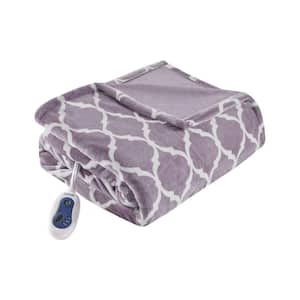 Heated Ogee Lavender 60 in. x 70 in. Throw