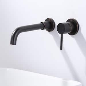 Single Handle Wall Mounted Bathroom Faucet in Oil Rubbed Bronze